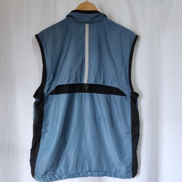 Nike Cycling Vest Mens Size Large Blue Reflective Zipper Vented Back Zip Pockets - Picture 7 of 13